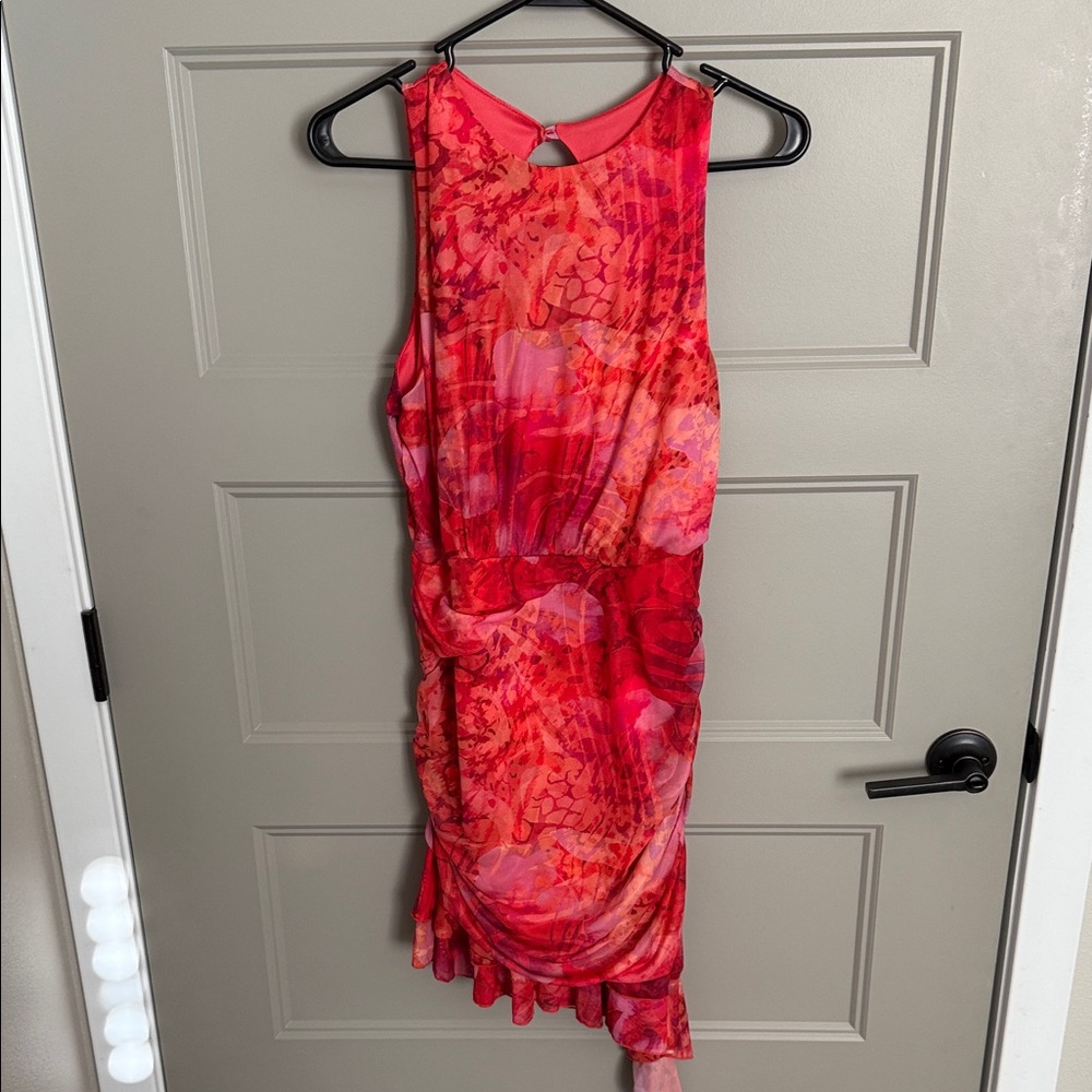 Fashion Nova Vibrant Red Asymmetrical Dress